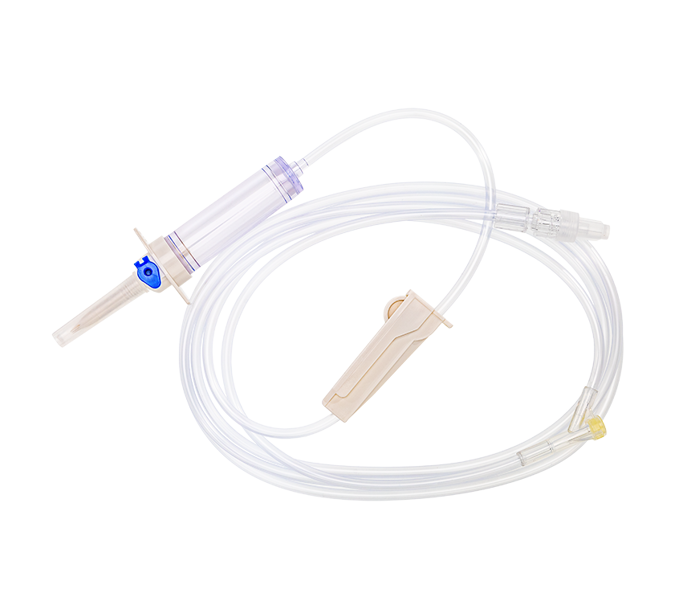 Infusion Set with Injection Site and 15um Filter Vented Chamber