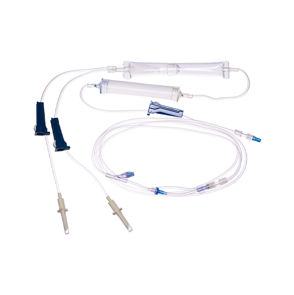 Multiflow Transfusion Pump Set with Needleless Access Site and Luer Break
