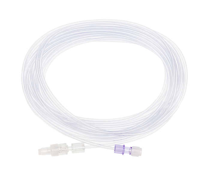 Minimum Volume Extension Set with Female Luer Lock to Male Luer Lock and Rotating Collar