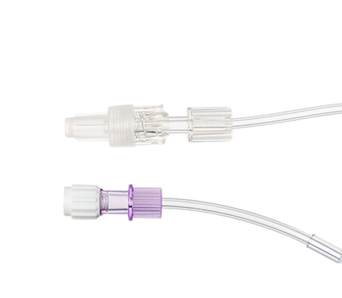 20cm Minimum Volume Extension Set with NeutralSite, Female Luer Lock to Male Luer Lock and RC