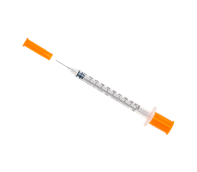 1mL Insulin Syringe with Standard Fixed Needle 27G x 13mm
