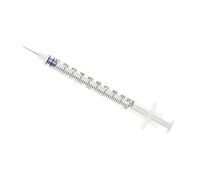 1mL Insulin Syringe with Standard Fixed Needle 29G x 8mm