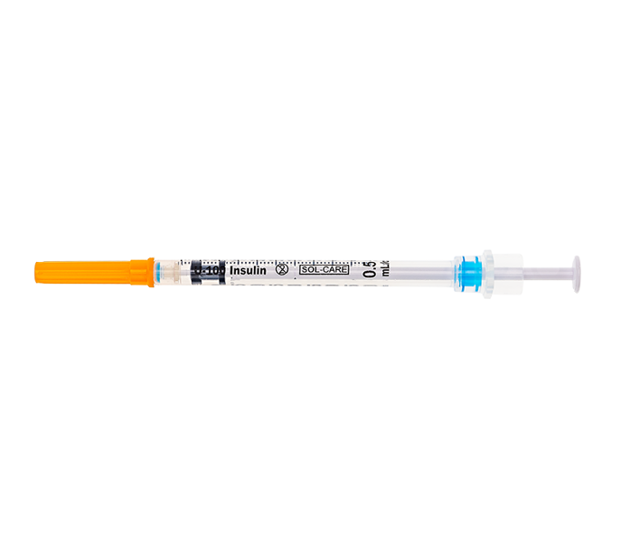 0.5mL Insulin Syringe with 29G x 8mm Retractable Safety Needle