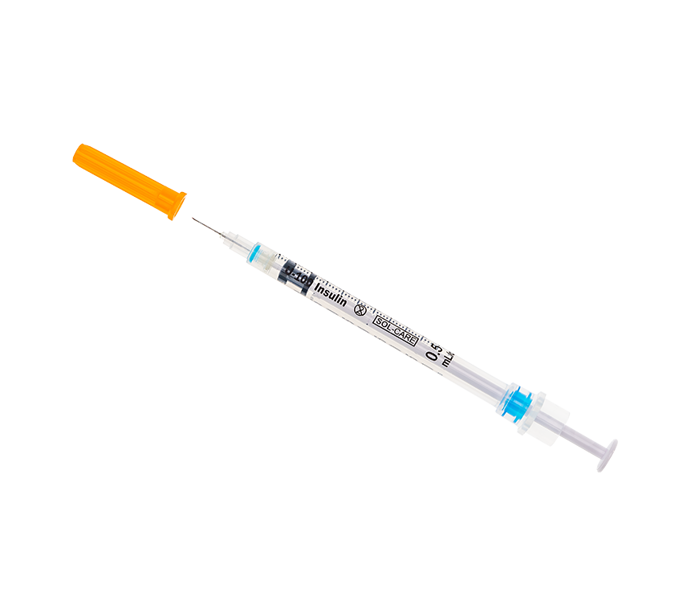 0.5mL Insulin Syringe with 29G x 8mm Retractable Safety Needle