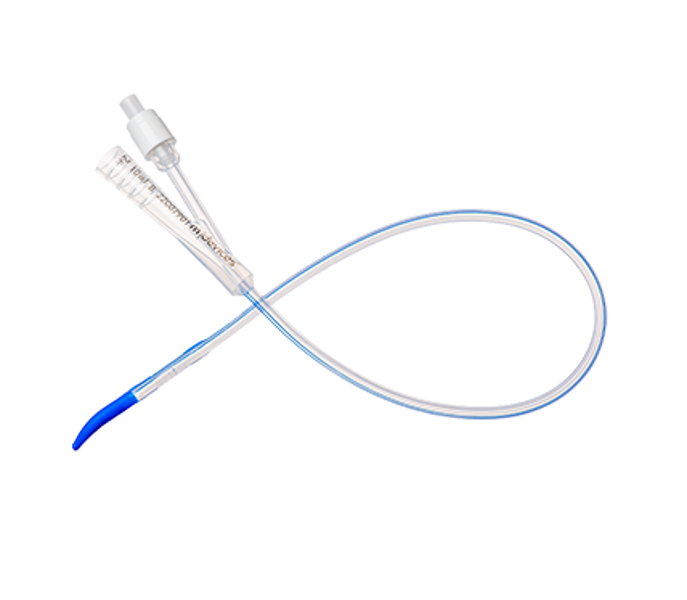 Silicone 2-Way Foley Catheter, Tiemann Tip, 41cm with 10mL Balloon 12Fr