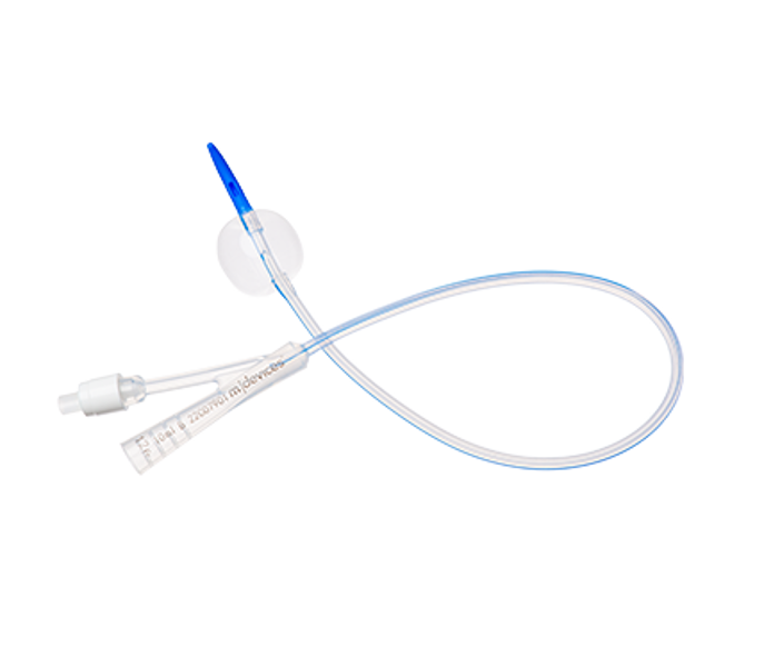 Silicone 2-Way Foley Catheter, Tiemann Tip, 41cm with 10mL Balloon 12Fr