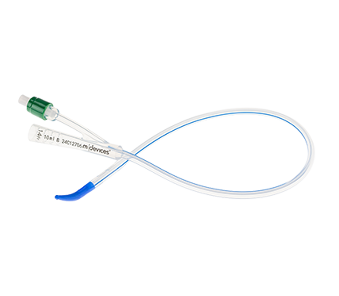 Silicone 2-Way Foley Catheter, Tiemann Tip, 41cm with 10mL Balloon 14Fr