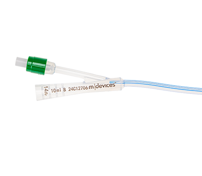 Silicone 2-Way Foley Catheter, Tiemann Tip, 41cm with 10mL Balloon 14Fr