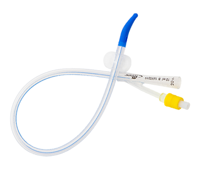 Silicone 2-Way Foley Catheter, Tiemann Tip, 41cm with 10mL Balloon 20Fr