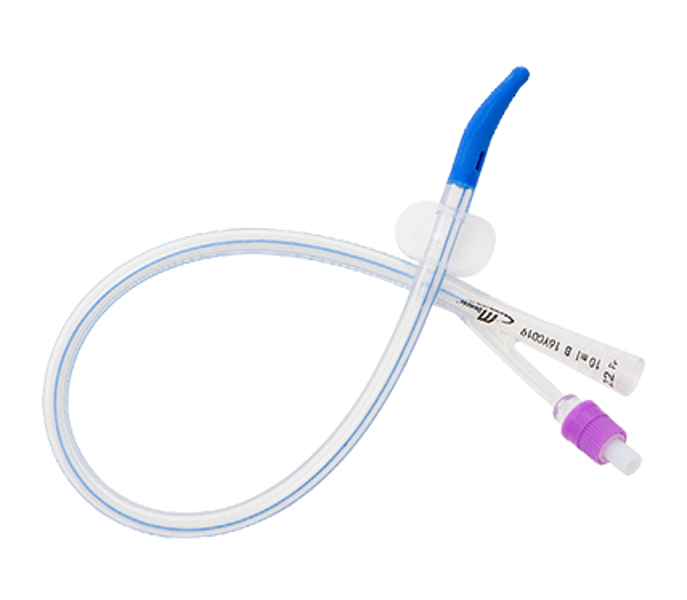 Silicone 2-Way Foley Catheter, Tiemann Tip, 41cm with 10mL Balloon 22Fr