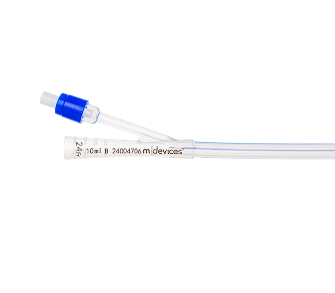 Silicone 2-Way Foley Catheter, Tiemann Tip, 41cm with 10mL Balloon 24Fr