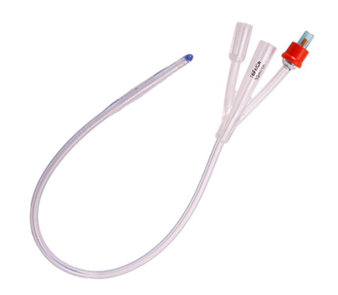 Standard Tip Silicone 3-Way foley Catheter 40cm with 30mL Balloon 16Fr