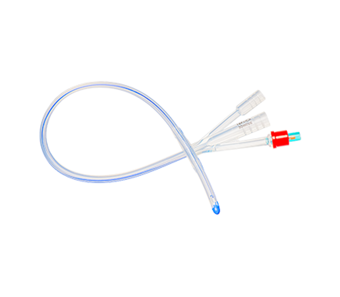 Silicone 3-Way foley Catheter 40cm Standard Tip with 30mL Balloon 18Fr