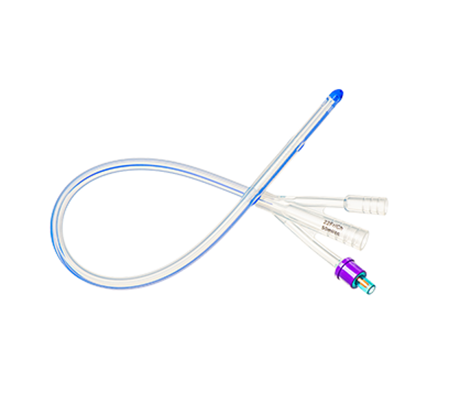 Silicone 3-Way foley Catheter 40cm Standard Tip with 30mL Balloon 22Fr