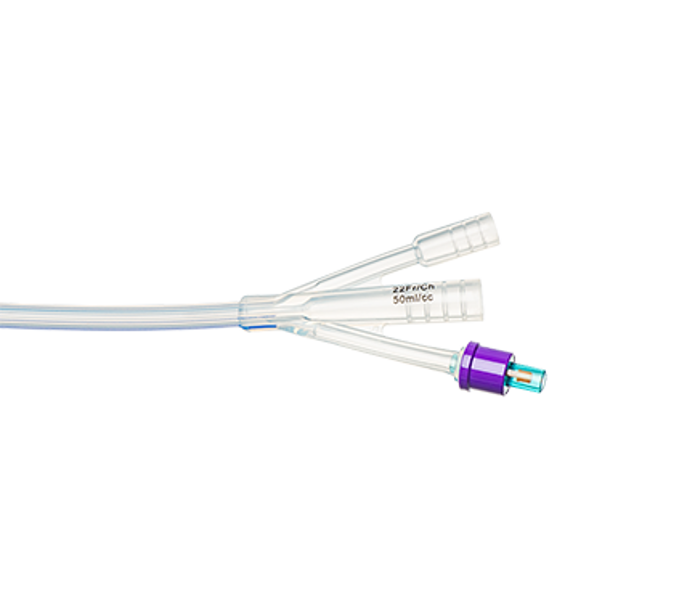 Silicone 3-Way foley Catheter 40cm Standard Tip with 30mL Balloon 22Fr