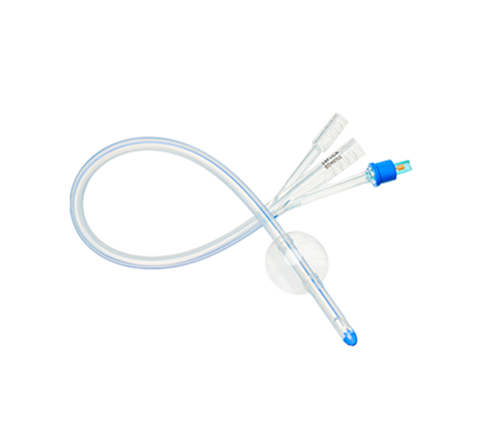 40cm Standard Tip Silicone 3-Way foley Catheter with 30mL Balloon 24Fr