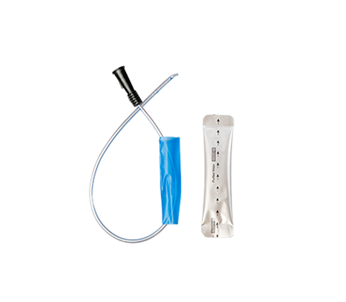 Hydrophilic Coated Nelaton Catheter with Water Sachet Coude Tip