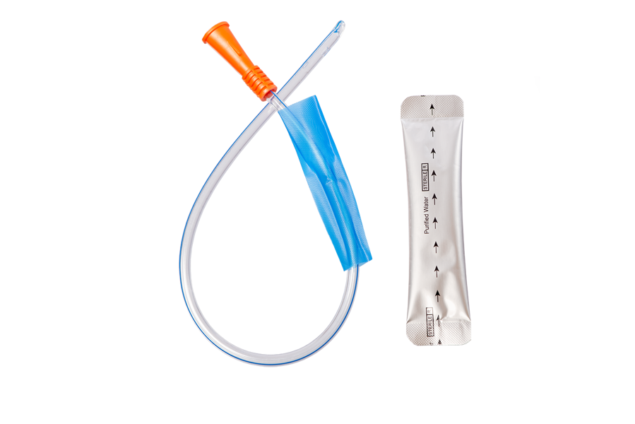 Hydrophilic Coated Nelaton Catheters with Water Sachet Coude Tip