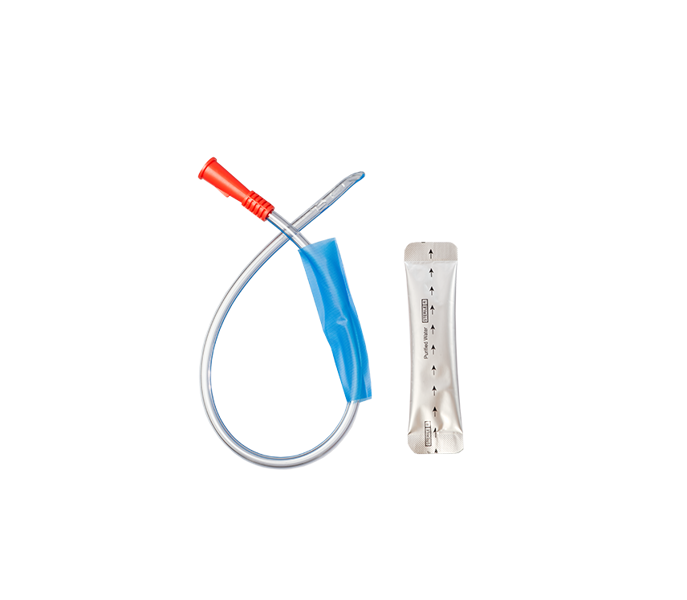 Hydrophilic Coated Nelaton Catheters with Water Sachet Coude Tip