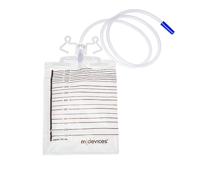 URINE BAG - 2000mL NRV Hanger 120cm Tubing (no outlet)