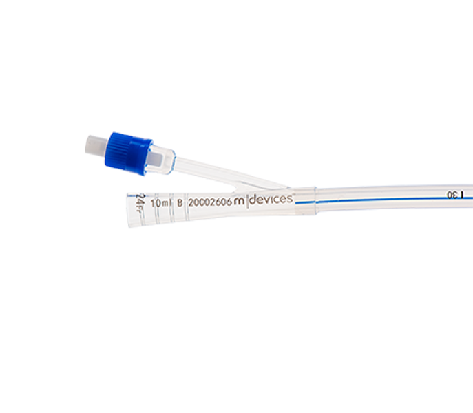 24Fr Silcone Open Ended 2-Way Foley Catheter, 40cm with 10mL Balloon