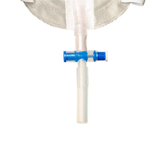 10cm Short Tube 350mL LEG BAG - T-TAP NRV with Silicone Lined Straps