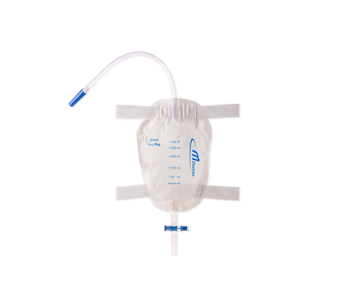 30cm Long Tube 350mL LEG BAG - T-TAP NRV with Silicone Lined Straps