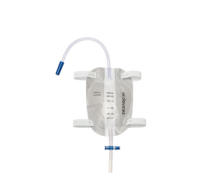 30cm Long Tube 350mL LEG BAG - T-TAP NRV with Elastic Straps