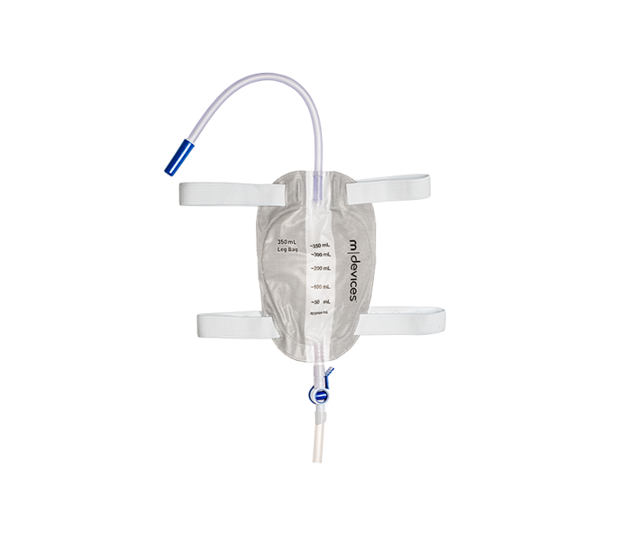30cm Long Tube 350mL LEG BAG - LEVER TAP NRV with Silicone Lined Straps