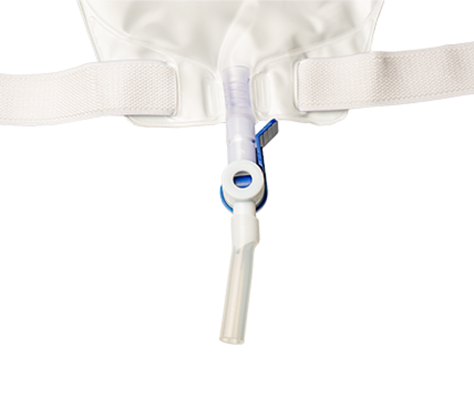 10cm Short Tube 750mL LEG BAG - LEVER TAP NRV with Silicone Lined Straps
